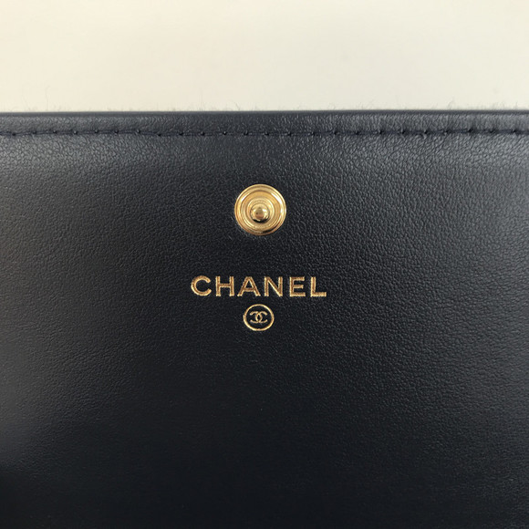 Chanel Deauville lame denim long mark blue wallet flap wallet Coco bifold - Picture 6 of 8